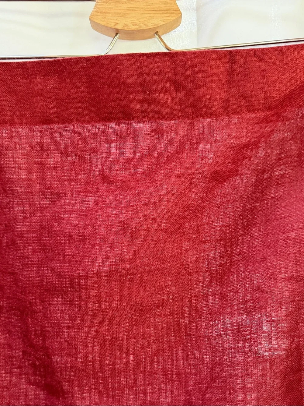 Crate & Barrel Linen Table Runner, Russet Red